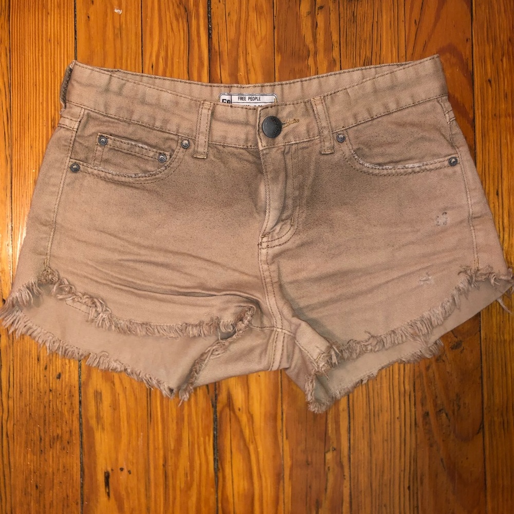 Free People Brown Denim Shorts